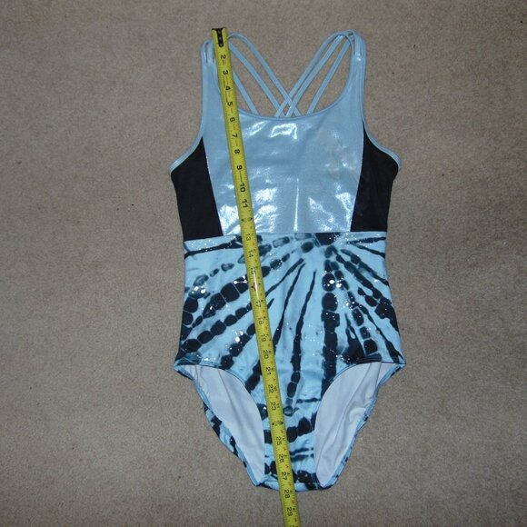 Justice Blue Black Strappy Leotard XL (16-18) - Picture 7 of 8